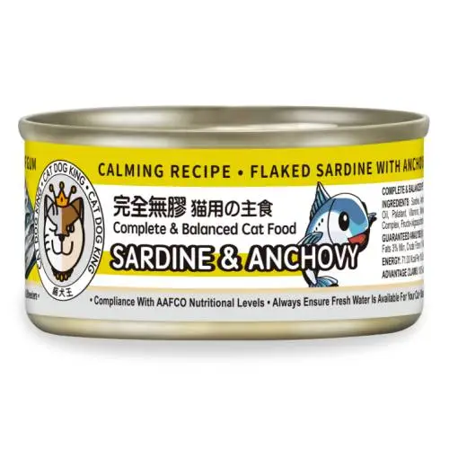 cat dog king貓犬王 肉絲主食罐-沙甸魚+鯷魚 80g